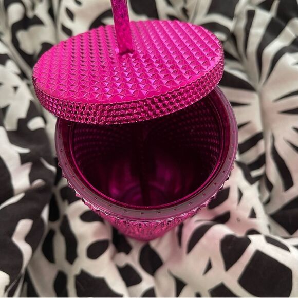 Starbucks 24 oz studded fuchsia chrome tumbler new - Picture 5 of 5